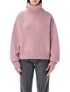 Extreme Cashmere Long-sleeve Crew-neck Sweater In Pink