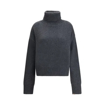 Extreme Cashmere N°434 Crop Xtra Turtleneck Sweater In Cashmere In Black
