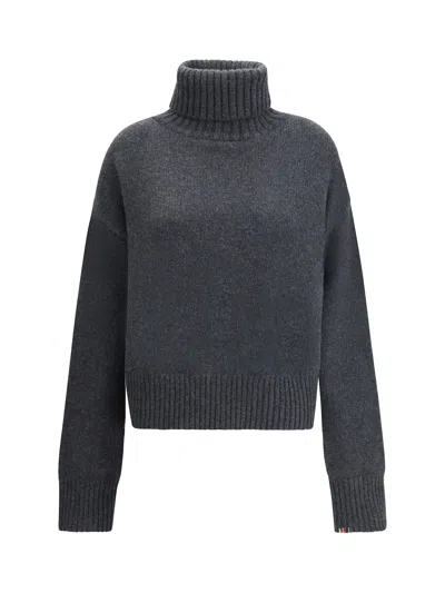 Extreme Cashmere N°434 Crop Xtra Turtleneck Sweater In Women's Cashmere In Gray