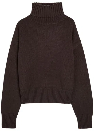 Extreme Cashmere N°434 Roll-neck Cashmere Jumper In Brown