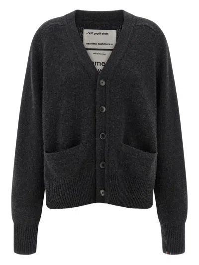 Extreme Cashmere N437 Papilli Short Cardigan In Gray