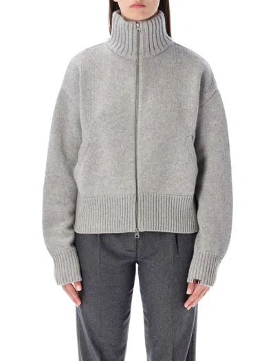 Extreme Cashmere N°438 Xtra Fab Cashmere Zip-up Cardigan In Gray