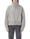 Extreme Cashmere Zip-up Long-sleeve Cardigan In Gray