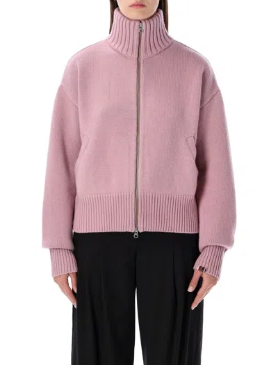 Extreme Cashmere N°438 Xtra Fab Cashmere Zip-up Cardigan In Pink