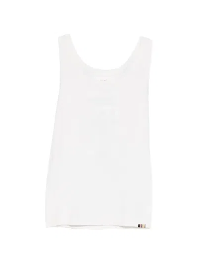 Extreme Cashmere Nº453 Claudia Scoop-neck Tank Top In White