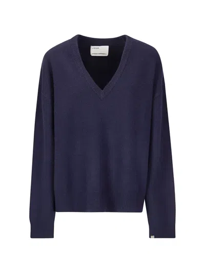Extreme Cashmere N°457 Jack V-neck Sweater In Blue