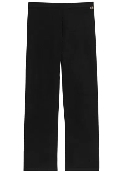 Extreme Cashmere N°461 Wander Cashmere-blend Trousers In Black