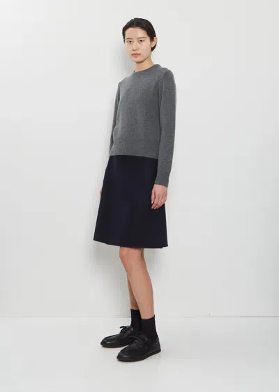Extreme Cashmere N°465 Line Wool Cashmere Short Skirt In Blue