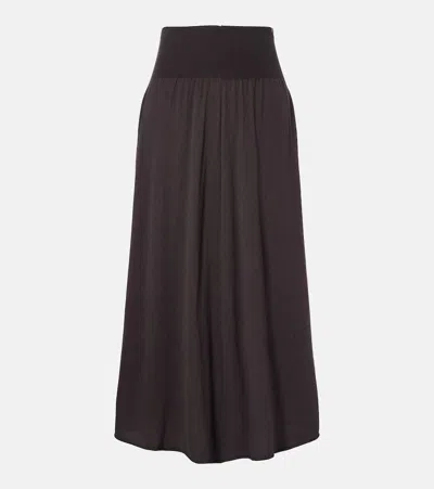Extreme Cashmere N°470 Seduce Wool And Cashmere Midi Skirt In Red