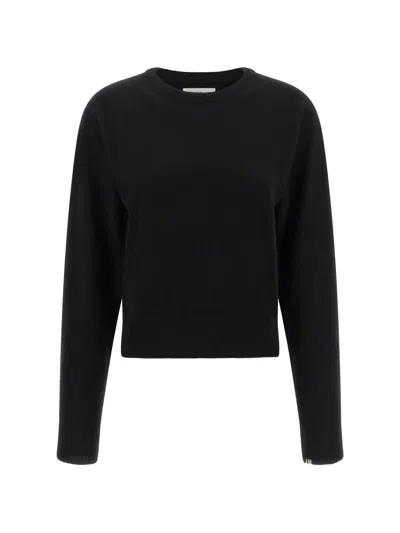 Extreme Cashmere March 475 Crew Neck Cropped Sweater In Black