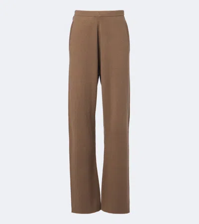 Extreme Cashmere N°479 Runaway Cashmere-blend Wide-leg Pants In Nude