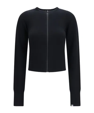 Extreme Cashmere N494 Fitted Zip Cardigan In Black