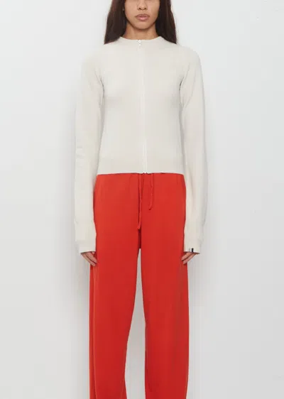 Extreme Cashmere N°494 Tangerine Zip-up Cardigan In Neutral