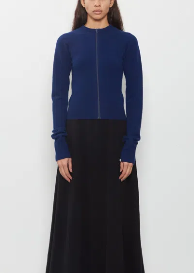 Extreme Cashmere N°494 Tangerine Zip-up Cardigan In Blue