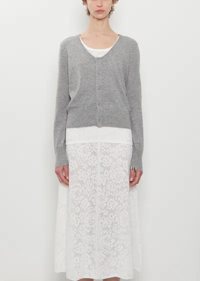 Extreme Cashmere N°511 Dorothea Cashmere Scoop Neck Cardigan In Gray