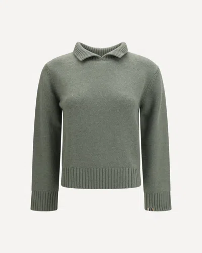 Extreme Cashmere No. 513 Jo Cashmere Polo-neck Sweater In Green