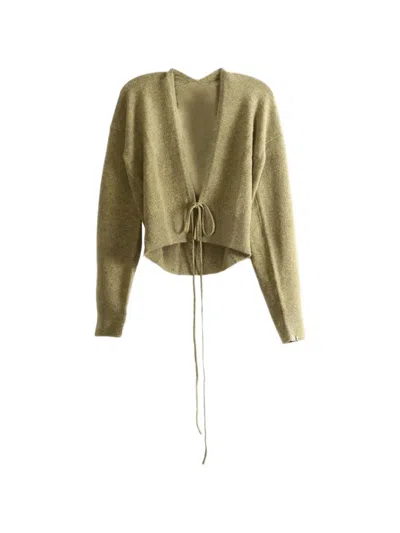 Extreme Cashmere Nº516 Ella Tie-fastening Cropped Cardigan In Green