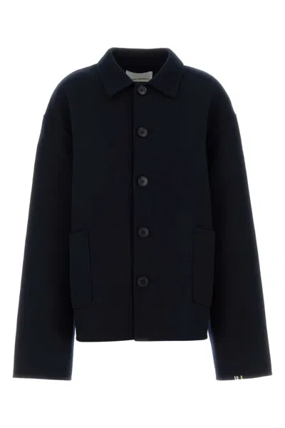 Extreme Cashmere Wool Blend Maker Coat Collared Long Sleeves In Black