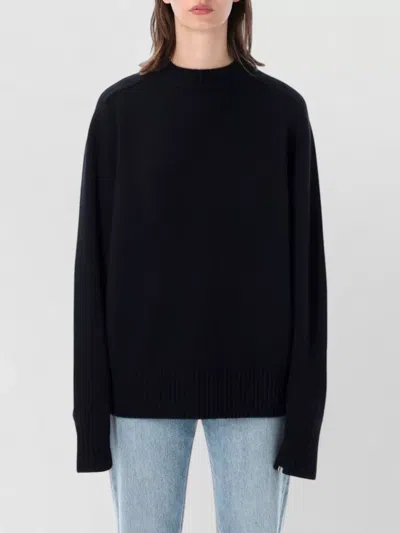 Extreme Cashmere Ordinary Crewneck Sweater Medium Weight Unisex In Black