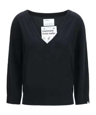 Extreme Cashmere Pearl V-neck Knitted Sweater In Black