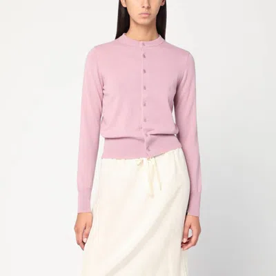 Extreme Cashmere Pink Cashmere Cardigan In Animal Print