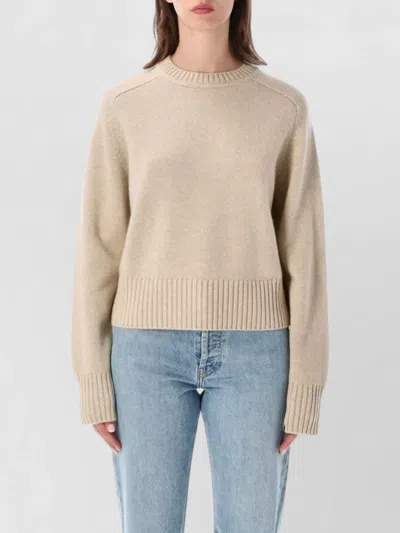 Extreme Cashmere Cashmere Crew Neck Knit Sweater Long Sleeves In Neutral