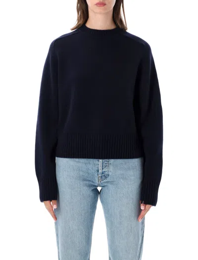 Extreme Cashmere Please Heavyweight Cashmere Crew-neck Mini Sweater In Blu