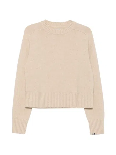 Extreme Cashmere Heavyweight Cashmere Crewneck Sweater With Saddle Sleeves In Neutral