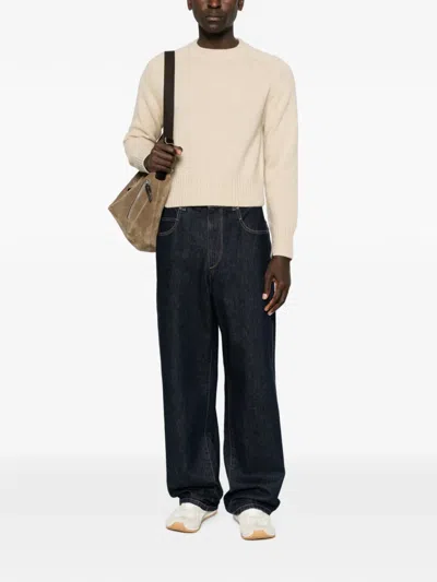 Extreme Cashmere Please Ribbed-trim Sweater In Neutral