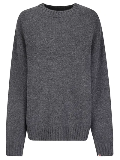 Extreme Cashmere Regular Fit Cashmere Sweater With Ribbed Detailing In Gray