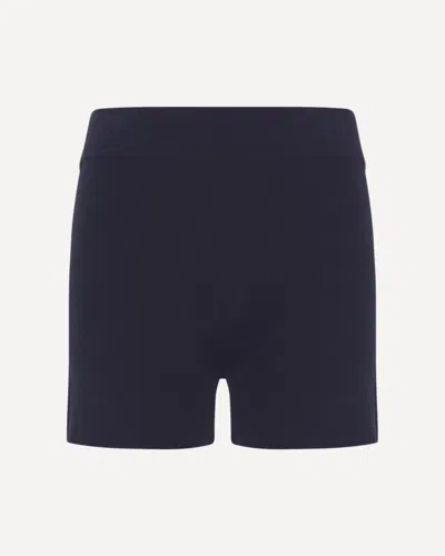 Extreme Cashmere Bummy Rib Knit Shorts In Blue