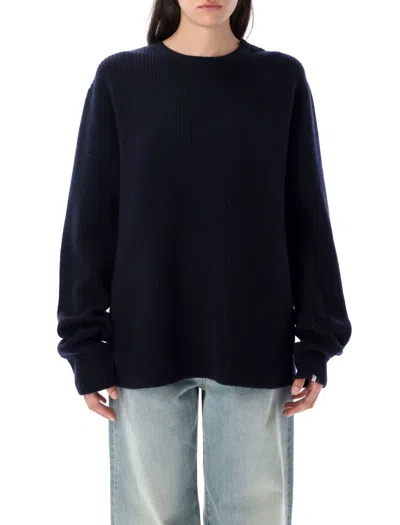 Extreme Cashmere Ribbed Cashmere Sweater With Relaxed Fit In Black