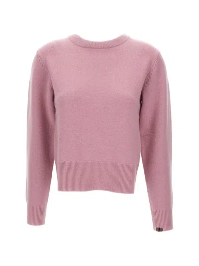 Extreme Cashmere Ribbed Crew Neck Sweater In Pink