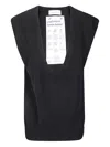 Extreme Cashmere Ribbed Deep-neckline Gilet In Black