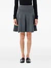Extreme Cashmere Ribbed-knit Flared Mini A-line Skirt In Gray