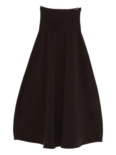 Extreme Cashmere Ribbed Midi Skirt In Brown