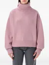 Extreme Cashmere Ribbed Roll-neck Sweater In Pink