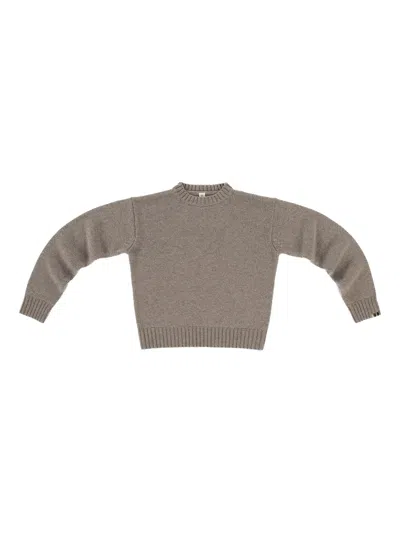 Extreme Cashmere Ribbed Trim Sweater In Gray