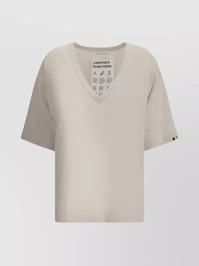 Extreme Cashmere Ribbed V-neck Cashmere Blend Top