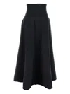 Extreme Cashmere Ribbed-waist A-line Skirt In Black