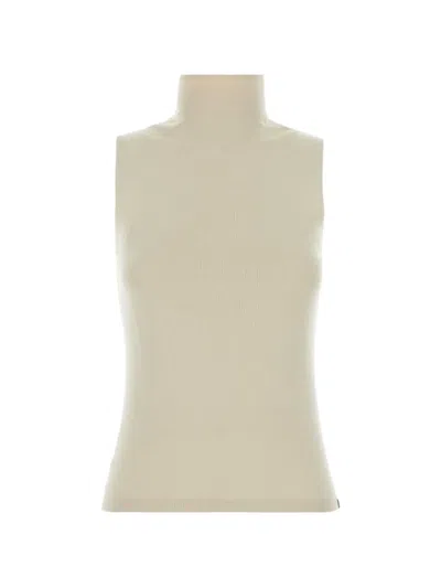 Extreme Cashmere Ribbed-knit High-neck Vest In Neutral