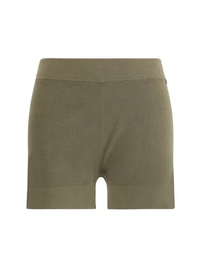 Extreme Cashmere Rib-knit Cotton-cashmere Bermuda Shorts In Green
