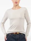 Extreme Cashmere Round-neck Long-sleeved Top In White