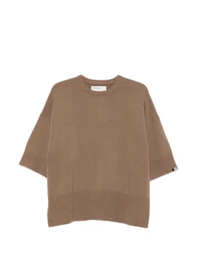 Extreme Cashmere Sassie Short-sleeve Sweater In Brown