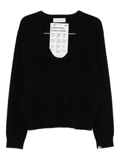 Extreme Cashmere Scoop-neck Cashmere Sweater In Black