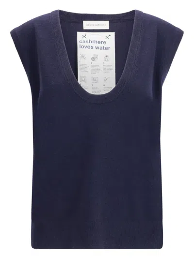 Extreme Cashmere Scoop-neck Sleeveless Knitwear In Blue
