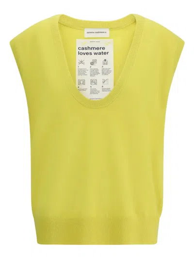 Extreme Cashmere Scoop-neck Cashmere Tank Top In Green