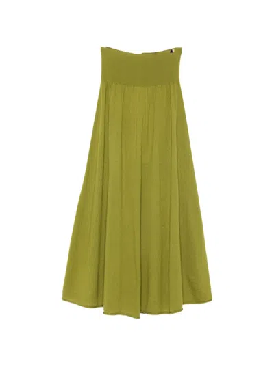 Extreme Cashmere Seduce Ribbed Midi Skirt In Green
