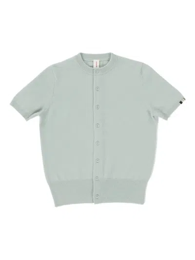 Extreme Cashmere Short-sleeve Buttoned Cardigan In Green
