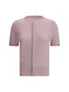 Extreme Cashmere Short-sleeve Cashmere Knit Cardigan In Manicure